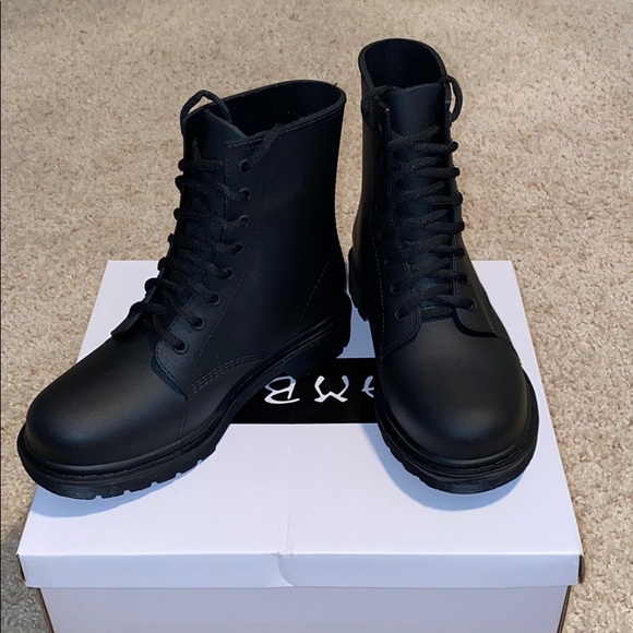 bamboo black combat boots
